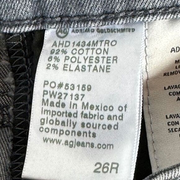 AG Adriano Goldschmied The Prima Blue-Grey Cigarette Leg Jeans Sz 26R - Picture 8 of 9